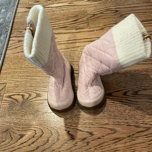 Pink toddler tall quilted boots